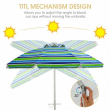 Load image into Gallery viewer, 6.5FT Sun Shade Patio Beach Umbrella with Carry Bag-Blue&Green