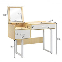 Load image into Gallery viewer, Makeup Table Writing Desk with Flip Top Mirror
