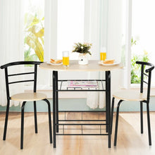 Load image into Gallery viewer, 3 pcs Home Kitchen Bistro Pub Dining Table 2 Chairs Set-Natural