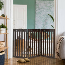 Load image into Gallery viewer, 36" Folding Wooden Freestanding Pet Gate Dog Gate with 360° Flexible Hinge-Espresso