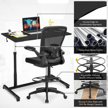 Load image into Gallery viewer, Height Adjustable Computer Desk Sit to Stand Rolling Notebook Table -Black