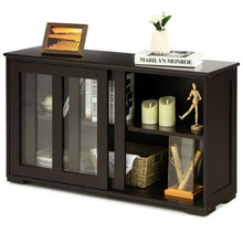 Load image into Gallery viewer, Sideboard Buffet Cupboard Storage Cabinet with Sliding Door-Brown