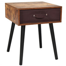 Load image into Gallery viewer, Mid-Century End Accent Bedside Table-Brown