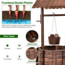 Load image into Gallery viewer, Outdoor Wooden Wishing Well Planter Bucket