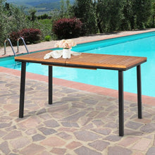 Load image into Gallery viewer, 55" Patio Rattan Dining Table with Umbrella Hole