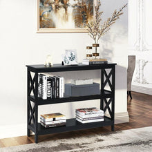 Load image into Gallery viewer, 3-Tier Console X-Design Sofa Side Accent Table-Black