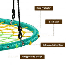 Load image into Gallery viewer, 40'' Spider Web Tree Swing Kids Outdoor Play Set with Adjustable Ropes-Green