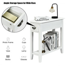 Load image into Gallery viewer, 2 Tier End Bedside Sofa Side Table Narrow Nightstand-White