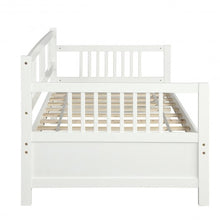 Load image into Gallery viewer, Twin Size Wooden Slats Daybed Bed with Rails-White