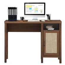 Load image into Gallery viewer, Rustic Computer Desk Writing Table Study Workstation with Storage Cabinet-Walnut