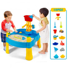 Load image into Gallery viewer, Kids Sand and Water Activity Table Sandbox with 18 Pieces Accessories