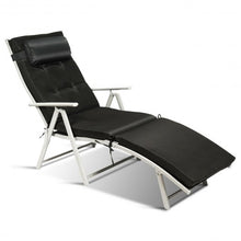 Load image into Gallery viewer, Outdoor Lightweight Folding Chaise Lounge Chair-Black