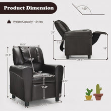 Load image into Gallery viewer, Children PU Leather Recliner Chair with Front Footrest-Brown