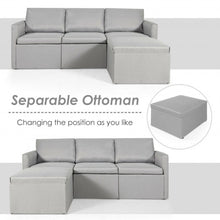 Load image into Gallery viewer, Convertible L-Shaped Sectional Sofa Couch with Reversible Chaise-Light Gray