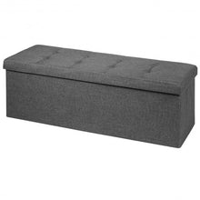 Load image into Gallery viewer, Fabric Folding Storage with Divider Bed End Bench-Dark Gray