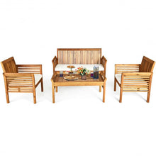 Load image into Gallery viewer, 4 Pcs Outdoor Acacia Wood Sofa Furniture Set