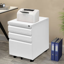 Load image into Gallery viewer, 3 Drawers Rolling File Storage Cabinet-White