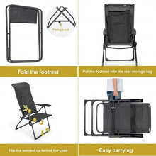 Load image into Gallery viewer, 4 Pieches Patio Adjustable Back Folding Dining Chair Ottoman Set-Gray