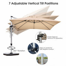 Load image into Gallery viewer, 10 Ft 360 Degree Tilt Aluminum Square Patio Offset Cantilever Umbrella-Beige