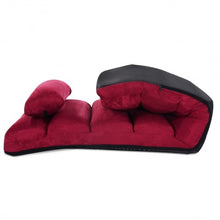 Load image into Gallery viewer, Folding Lazy Sofa Chair Stylish Sofa Couch Beds Lounge Chair W/Pillow-Burgundy