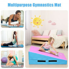 Load image into Gallery viewer, Incline Gymnastics Mat Wedge Ramp Gym Tumbling Exercise Mat-Pink & Blue