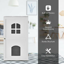 Load image into Gallery viewer, 2-Tier Hidden Cat House Enclosure Nightstand-White