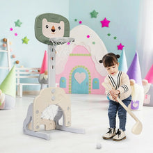 Load image into Gallery viewer, 3-in-1 Adjustable Kids Basketball Hoop Sports Set-Green