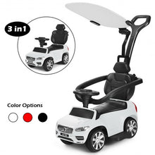 Load image into Gallery viewer, 3 in 1 Kids Ride On Push Car Stroller-White