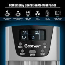Load image into Gallery viewer, 2-In-1 Ice Maker Water Dispenser 36lbs/24H LCD Display-Silver