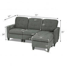 Load image into Gallery viewer, Convertible L-shaped Sectional Sofa Couch with Massage Cushion-Dark Gray