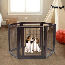 Load image into Gallery viewer, 24" x 30" Folding Solid Wooden 6 Panel Freestanding Pet Playpen