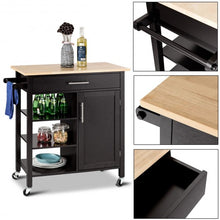 Load image into Gallery viewer, 4-Tier Rolling Wood Kitchen Trolley Island Storage Cabinet