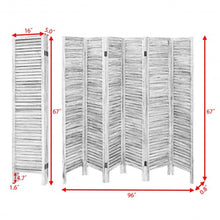 Load image into Gallery viewer, 6 Panels Classic Venetian Wooden Slat Room Screen-Brown