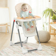 Load image into Gallery viewer, Folding Baby High Dining Chair with 6-Level Height Adjustment-Beige