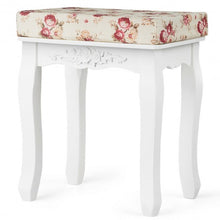 Load image into Gallery viewer, White Cushioned Vanity Stool Piano Seat