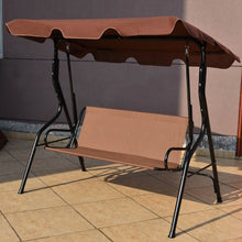Load image into Gallery viewer, 3 Seats Patio Canopy Swing-coffee