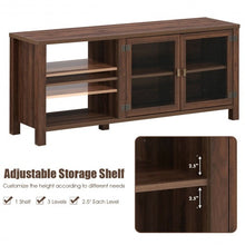 Load image into Gallery viewer, Wooden TV Stand with 2 Metal Mesh Doors -Walnut