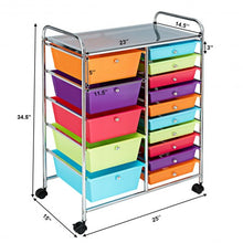 Load image into Gallery viewer, 15-Drawer Utility Rolling Organizer Cart Multi-Use Storage-Deep Multicolor