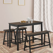 Load image into Gallery viewer, 4 pcs Solid Wood Counter Height Dining Table Set-Coffee