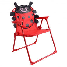 Load image into Gallery viewer, Kids Patio Folding Table and Chairs Set Beetle with Umbrella