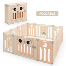 Load image into Gallery viewer, 14-Panel Baby Playpen Kids Activity Center Foldable Play Yard with Lock Door