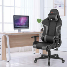 Load image into Gallery viewer, Reclining Swive Massage Gaming Chair-Gray