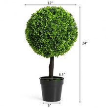 Load image into Gallery viewer, 24" Artificial Boxwood Topiary Decorative Ball Tree
