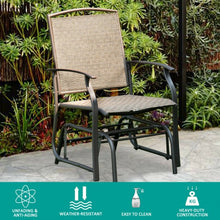 Load image into Gallery viewer, Steel Frame Garden Swing Single Glider Chair Rocking Seating