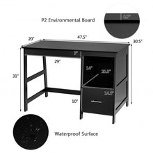 Load image into Gallery viewer, 47.5" Modern Home Computer Desk with 2 Storage Drawers-Black