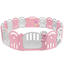 Load image into Gallery viewer, 18-Panel Baby Playpen with Music Box & Basketball Hoop-Pink