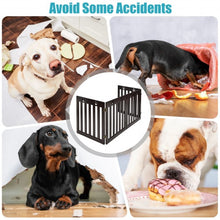 Load image into Gallery viewer, 24" Folding Wooden Freestanding Pet Gate Dog Gate with 360° Hinge -Espresso