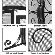 Load image into Gallery viewer, Fireplace Screen with Hinged Magnetic Two-doors Flat Guard