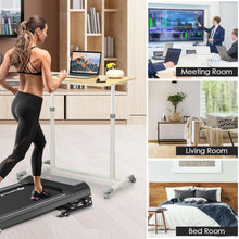 Load image into Gallery viewer, Height Adjustable Computer Desk Sit to Stand Rolling Notebook Table -Natural