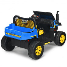 Load image into Gallery viewer, 12V Battery Powered Kids Ride On Dumpbed Truck RC-Blue